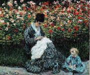 Claude Monet Camille Monet and a Child in the Artist s Garden in Argenteuil France oil painting reproduction
